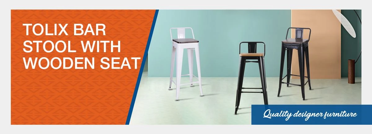 Tolix Bar Stool With Wooden Seat-hbsinostar