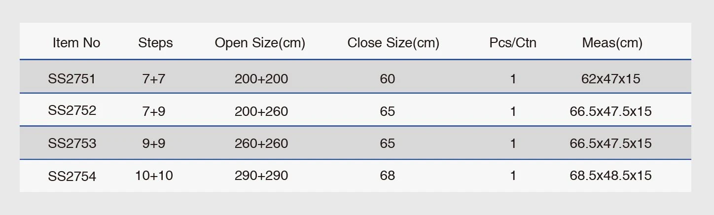 Telescopic Step Ladder size